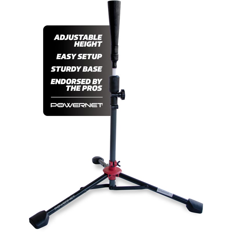 PowerNet Baseball & Softball Batting Tee, Adjustable Height Batting Tee 27.5" - 44", Portable Outdoor Baseball Training Equipment for Hitting Training (Deluxe) - Image 1